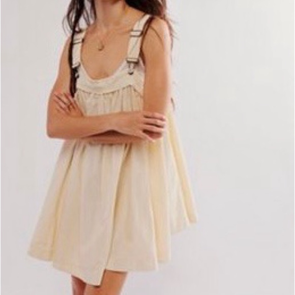 Free People Cream Pinafore Dress - Picture 2 of 2